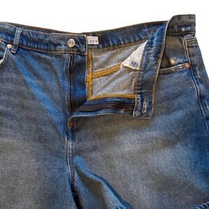 Loft Denim Jean Shorts Rolled Hem sz 16 Lightly Distressed 5.5" length